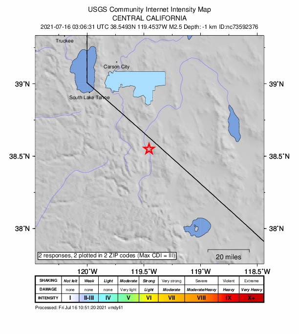 Did You Feel It? map: shaking reported by the public