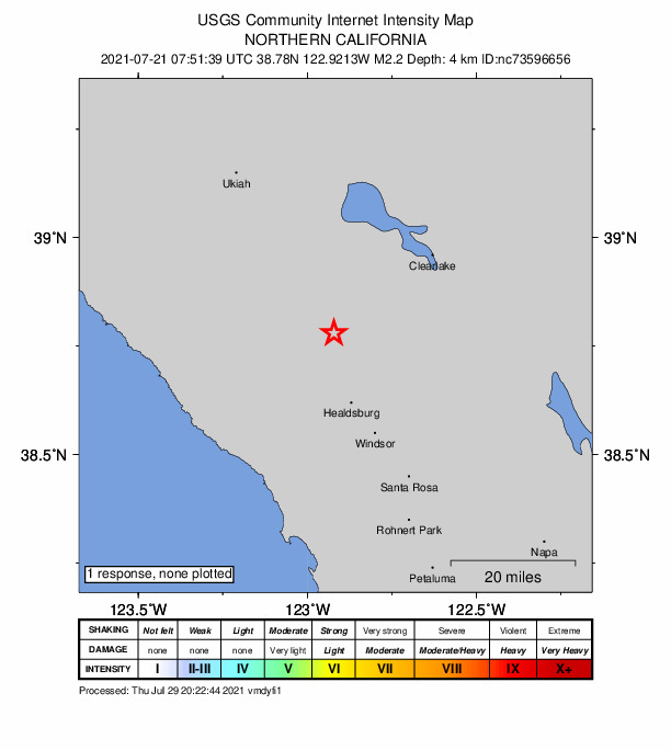 Did You Feel It? map: shaking reported by the public