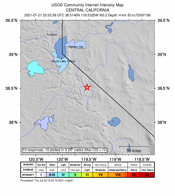 Did You Feel It? map: shaking reported by the public