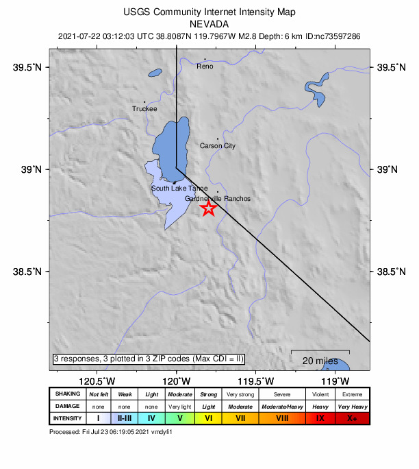 Did You Feel It? map: shaking reported by the public