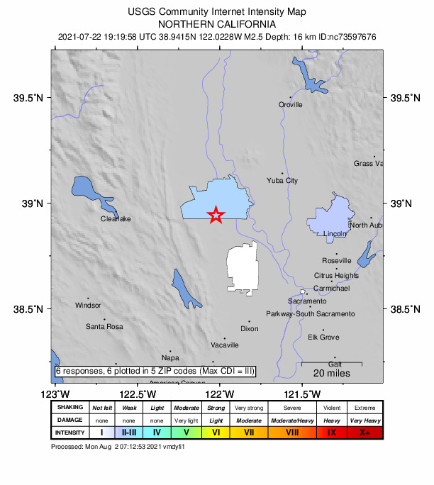 Did You Feel It? map: shaking reported by the public