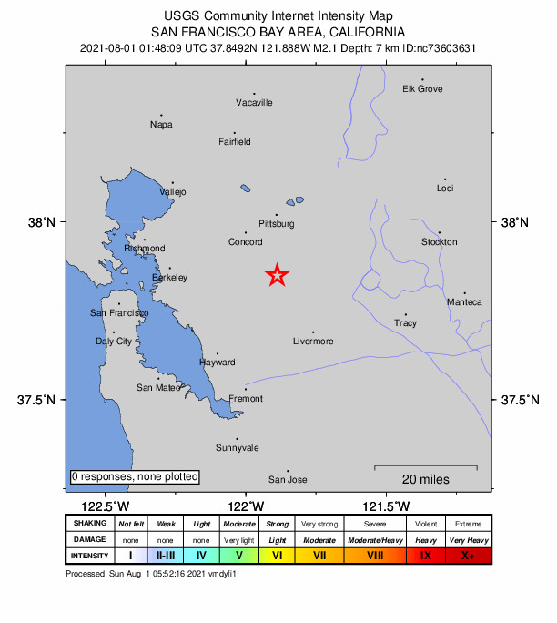Did You Feel It? map: shaking reported by the public