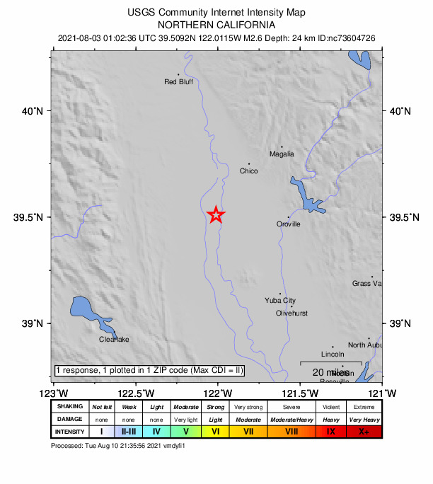 Did You Feel It? map: shaking reported by the public
