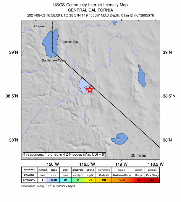 Did You Feel It? map: shaking reported by the public