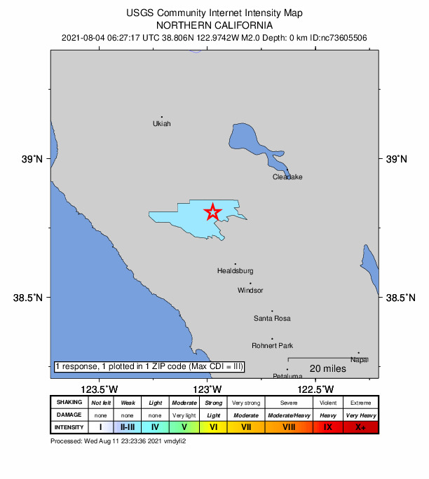Did You Feel It? map: shaking reported by the public