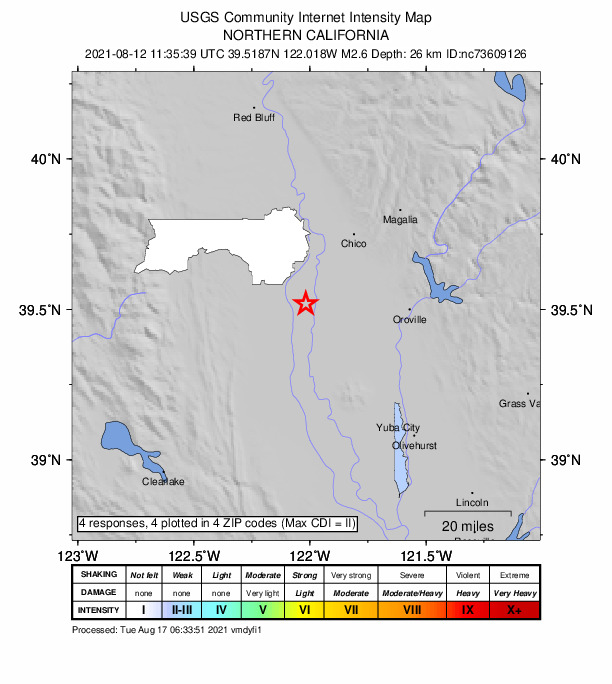 Did You Feel It? map: shaking reported by the public