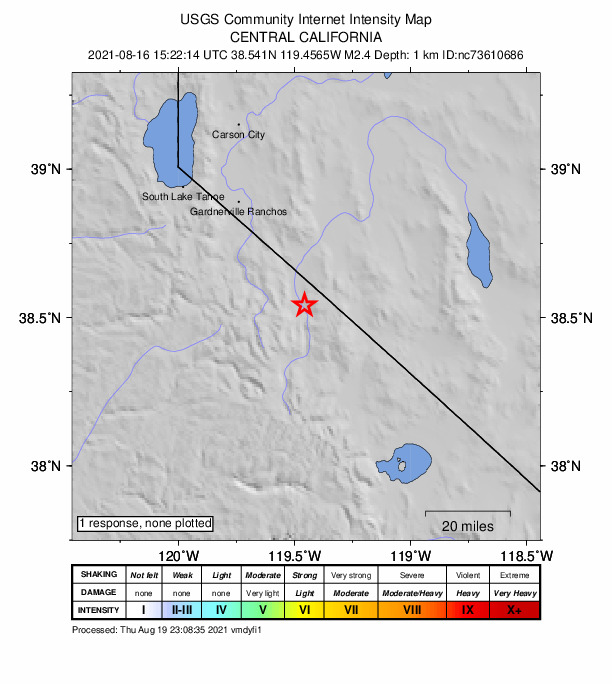 Did You Feel It? map: shaking reported by the public