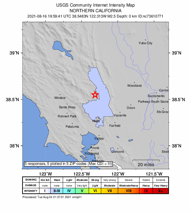 Did You Feel It? map: shaking reported by the public