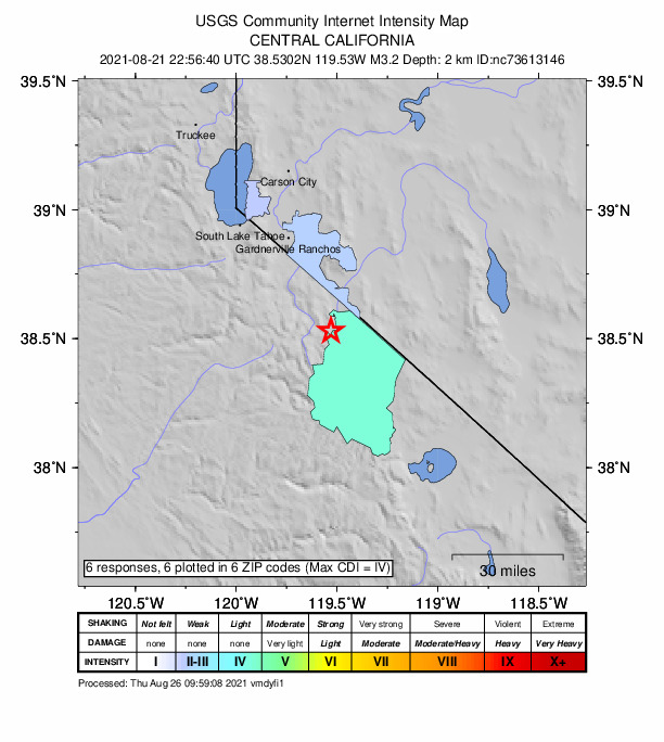 Did You Feel It? map: shaking reported by the public