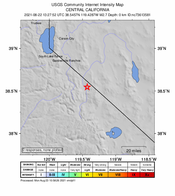 Did You Feel It? map: shaking reported by the public
