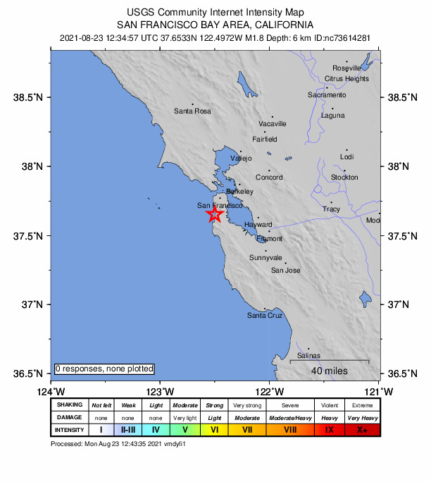 Did You Feel It? map: shaking reported by the public