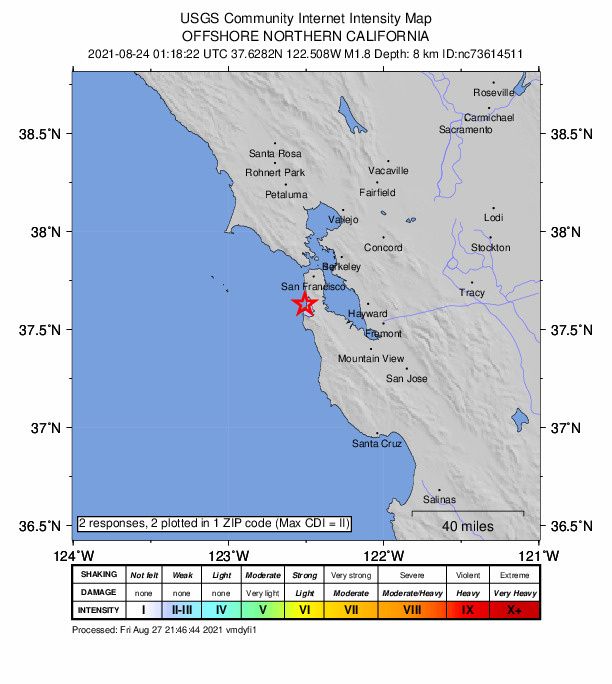 Did You Feel It? map: shaking reported by the public