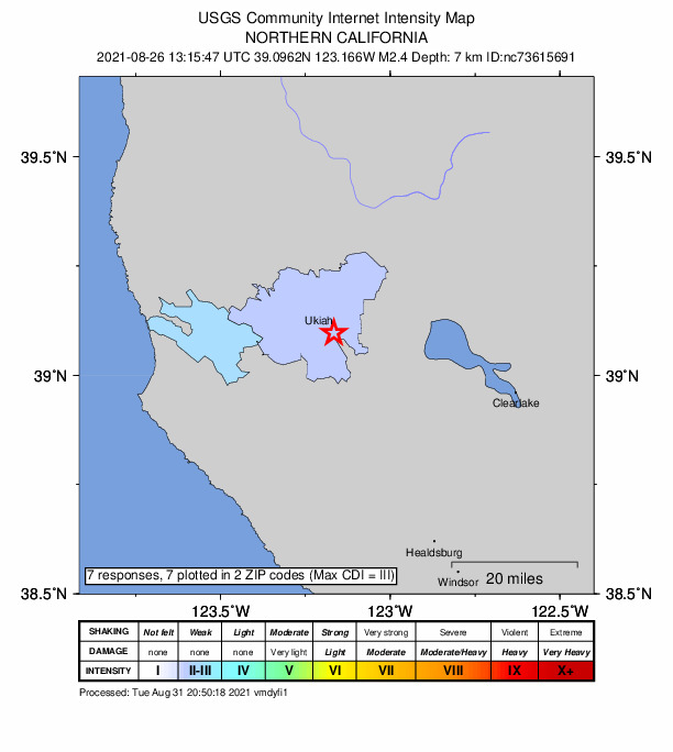 Did You Feel It? map: shaking reported by the public