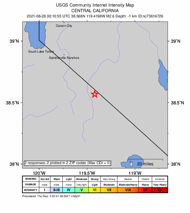 Did You Feel It? map: shaking reported by the public