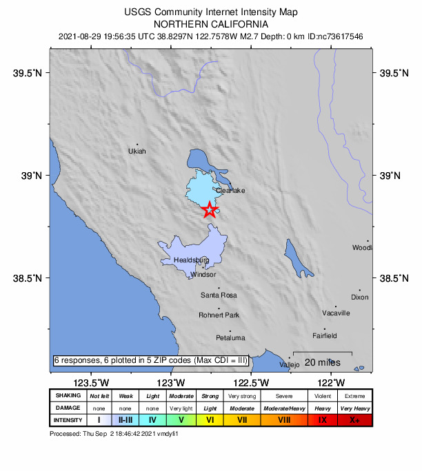 Did You Feel It? map: shaking reported by the public