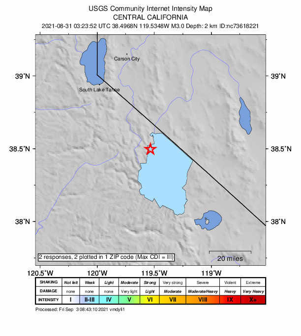 Did You Feel It? map: shaking reported by the public