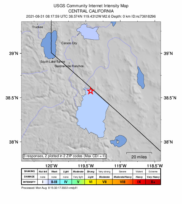 Did You Feel It? map: shaking reported by the public