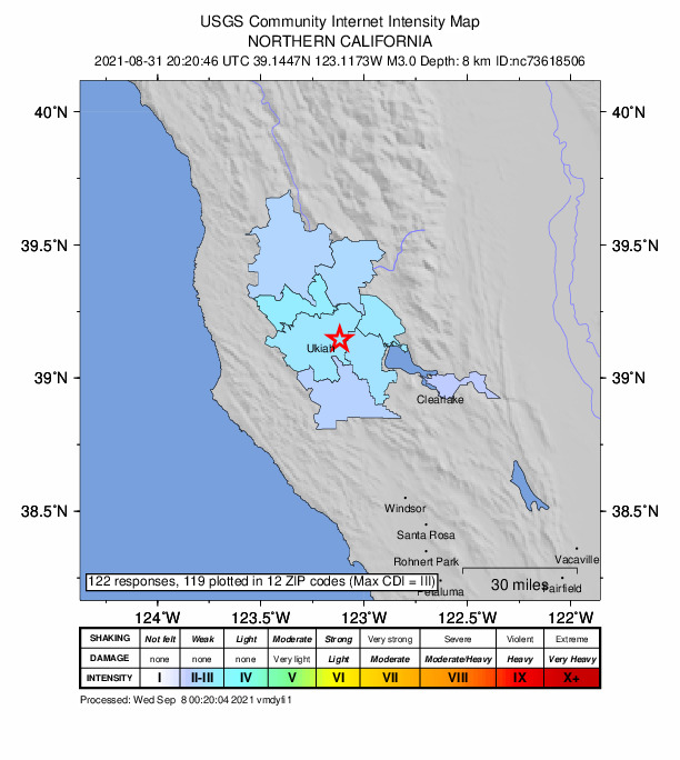 Did You Feel It? map: shaking reported by the public