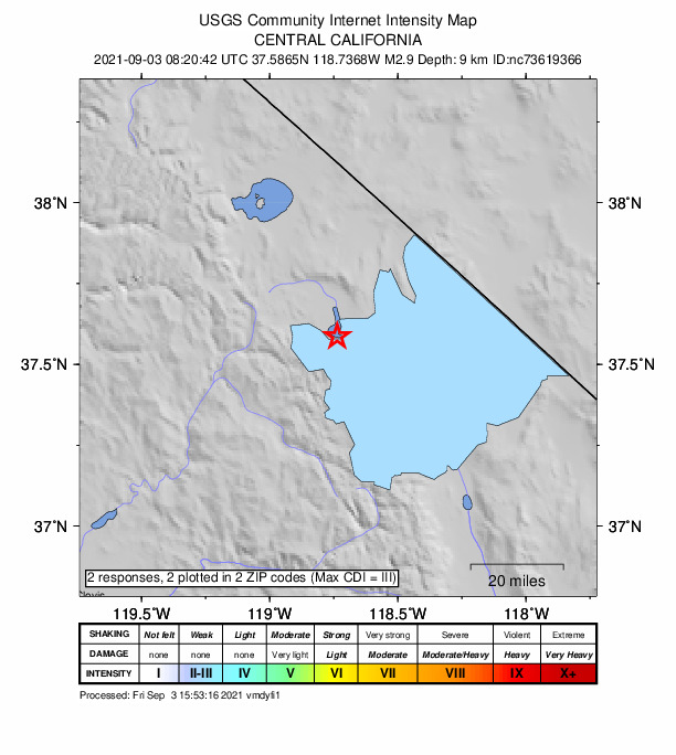 Did You Feel It? map: shaking reported by the public