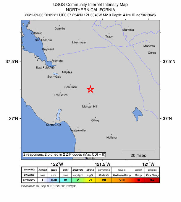 Did You Feel It? map: shaking reported by the public