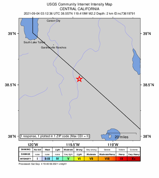 Did You Feel It? map: shaking reported by the public