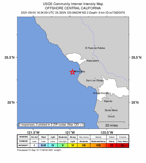 Did You Feel It? map: shaking reported by the public