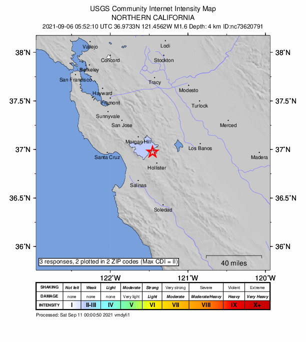 Did You Feel It? map: shaking reported by the public