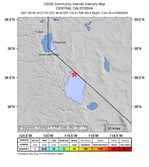 Did You Feel It? map: shaking reported by the public
