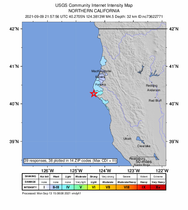 Did You Feel It? map: shaking reported by the public