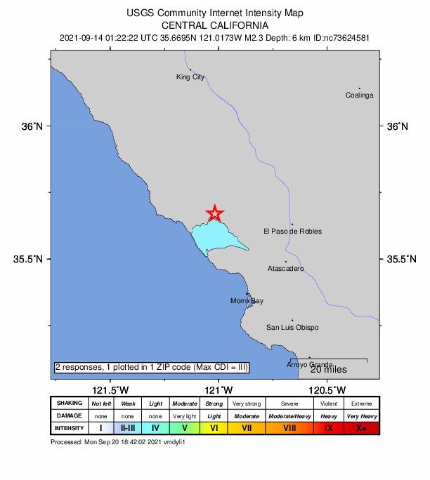 Did You Feel It? map: shaking reported by the public