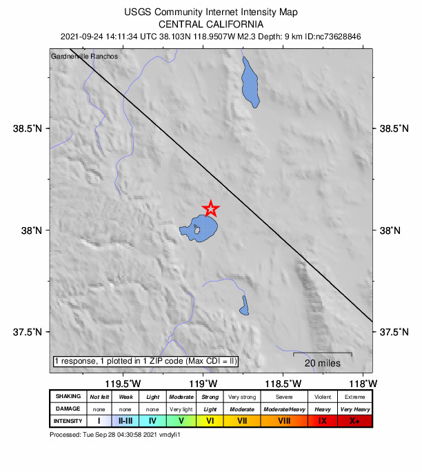 Did You Feel It? map: shaking reported by the public