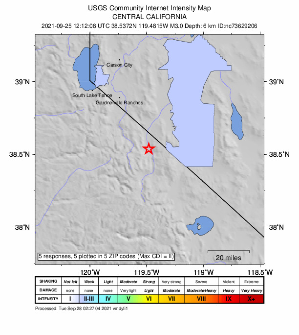 Did You Feel It? map: shaking reported by the public