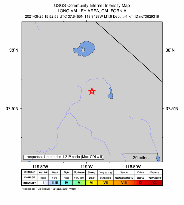 Did You Feel It? map: shaking reported by the public