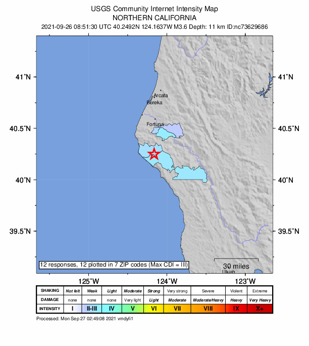 Did You Feel It? map: shaking reported by the public