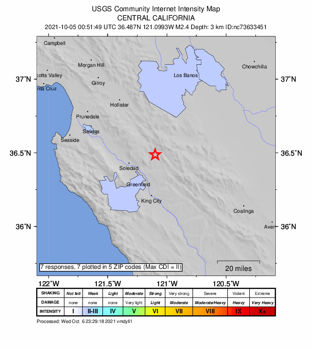 Did You Feel It? map: shaking reported by the public