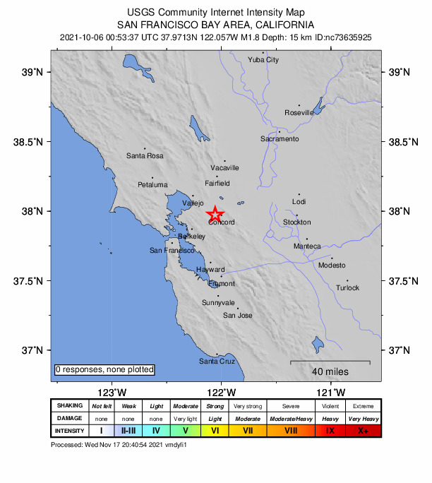 Did You Feel It? map: shaking reported by the public