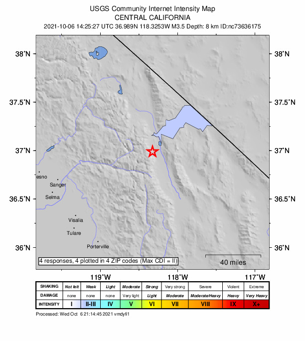 Did You Feel It? map: shaking reported by the public