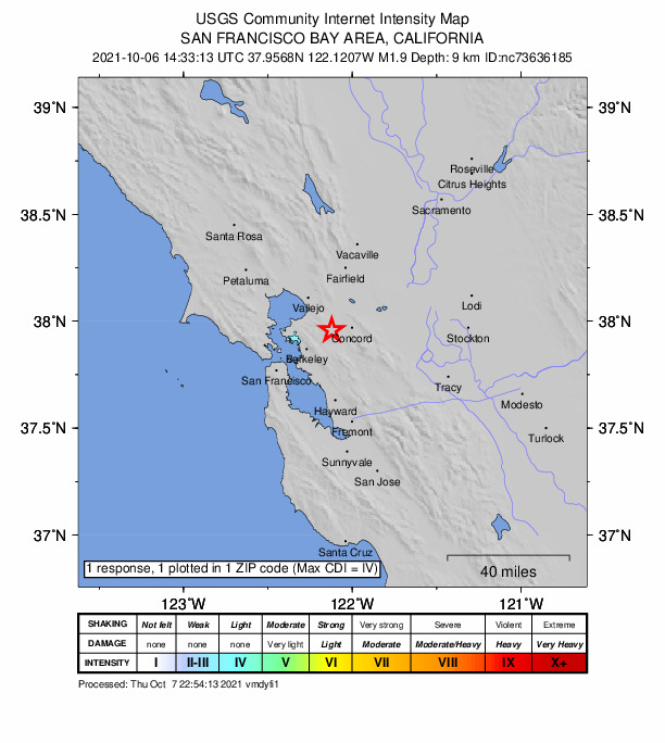 Did You Feel It? map: shaking reported by the public
