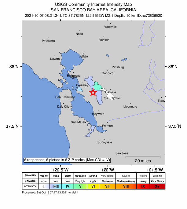 Did You Feel It? map: shaking reported by the public