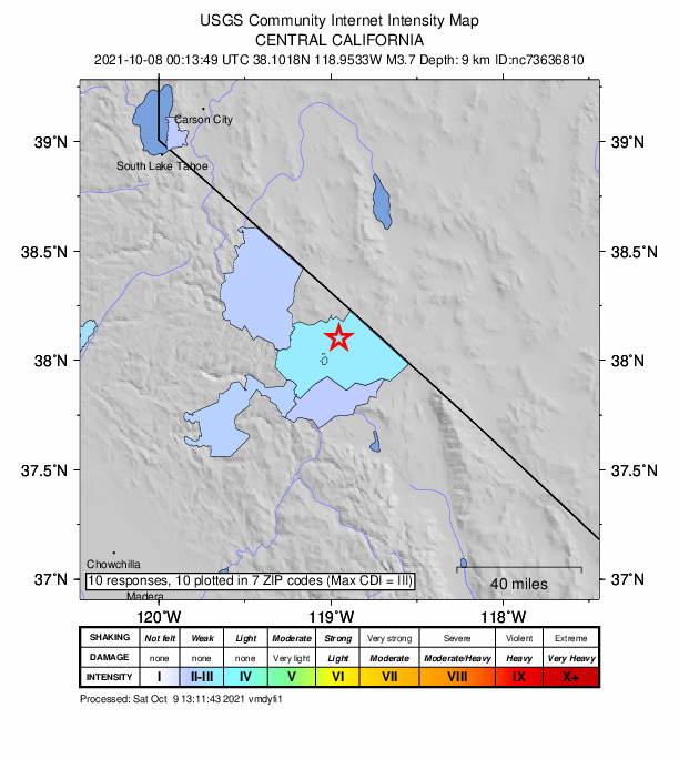 Did You Feel It? map: shaking reported by the public