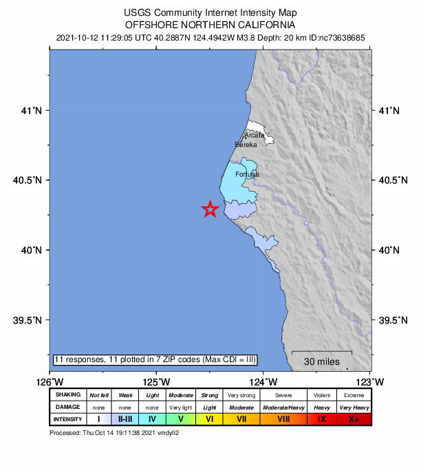 Did You Feel It? map: shaking reported by the public