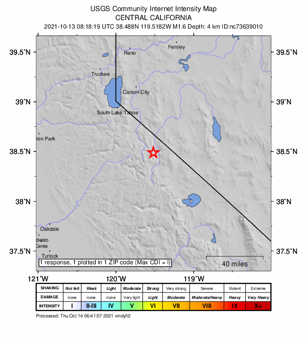 Did You Feel It? map: shaking reported by the public