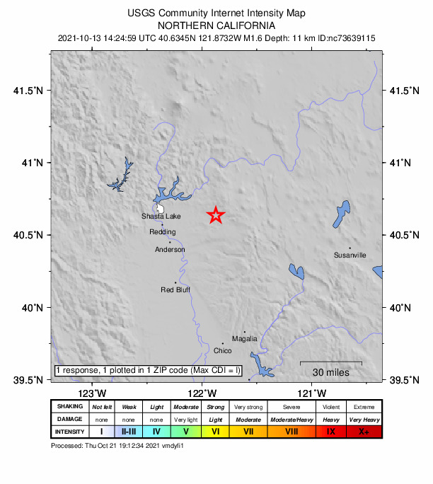 Did You Feel It? map: shaking reported by the public
