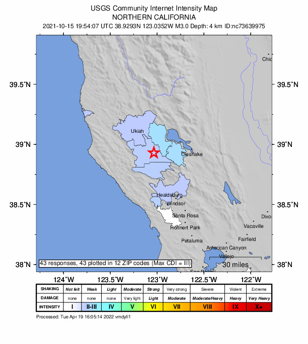 Did You Feel It? map: shaking reported by the public