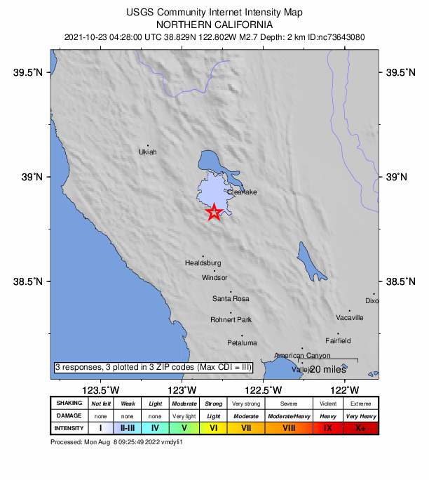 Did You Feel It? map: shaking reported by the public