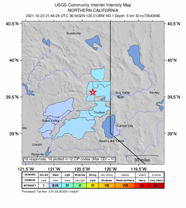 Did You Feel It? map: shaking reported by the public