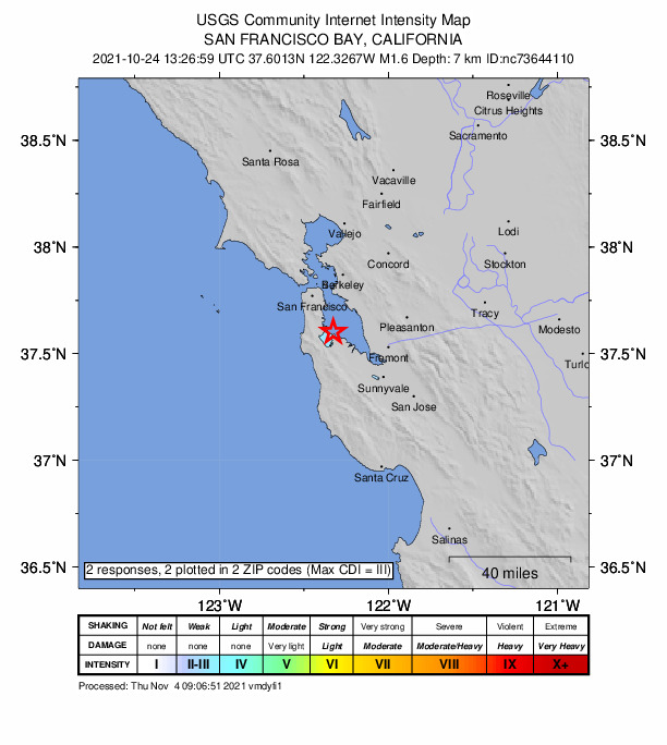 Did You Feel It? map: shaking reported by the public