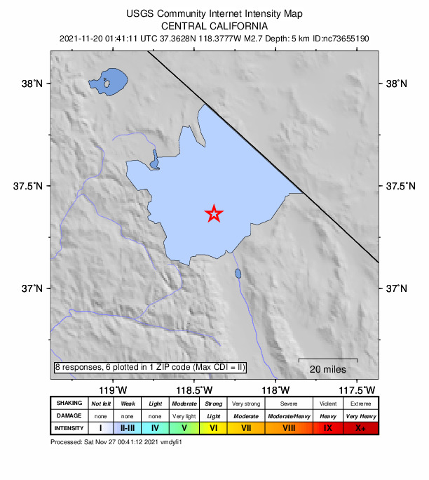 Did You Feel It? map: shaking reported by the public