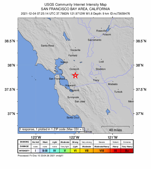 Did You Feel It? map: shaking reported by the public