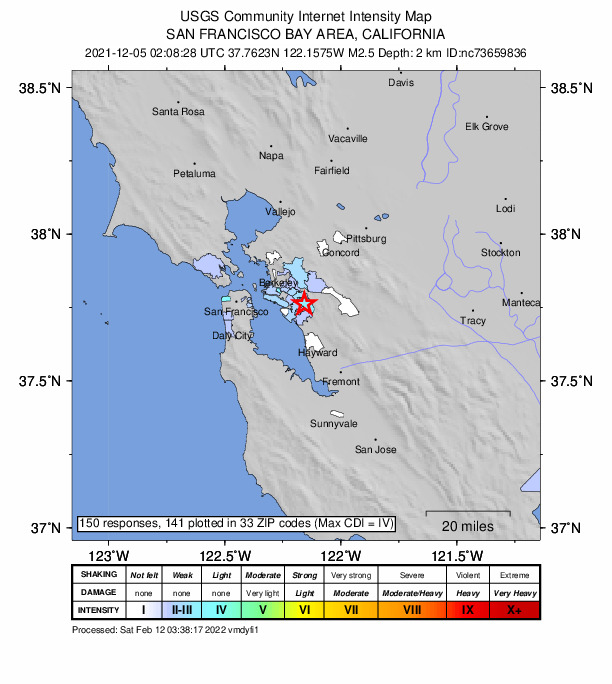 Did You Feel It? map: shaking reported by the public